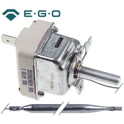 Termostat, temperatura maxima 90°C, gama temperatura 30-90°C, 1 contact, 16 A, senzor ø 6 mm, lungime senzor 130 mm - Cod 375539