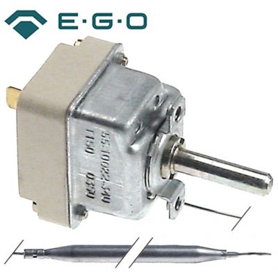 Termostat, temperatura maxima 140 °C, gama de temperatura 50-140 °C, 1 contact, 0,5 A, senzor ø 6 mm, lungime senzor 107 mm - Cod 375568