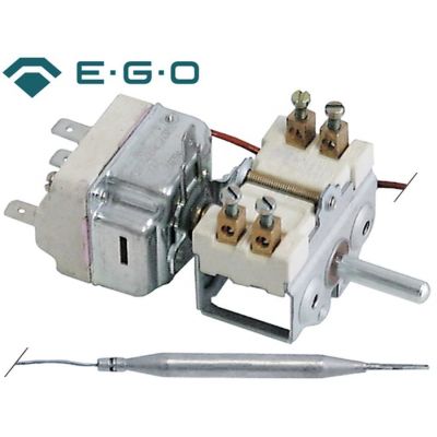Termostat, temperatura maxima 110 °C, gama temperatura 30-110 °C, 1 contact, 16 A, senzor ø 6 mm, lungime senzor 130 mm - Cod 375629