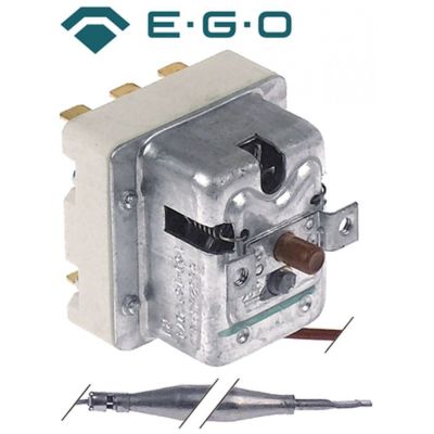 Termostat, 160 °C, 3 contacte, 20 A, senzor ø 6 mm, lungime senzor 87 mm, lungime tub capilar 890 mm - Cod 375649