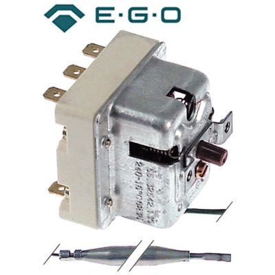 Termostat de siguranta trifazic 240°C, cu 3 contacte 20A, senzor ø 6 x 87 mm, lungime tub capilar 890 mm - 375704