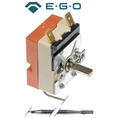 Termostat, temperatura maxima 135 °C, gama de temperatura 30-135 °C, 1 contact, 16 A, senzor ø 4 mm, lungime senzor 124 mm - Cod 375726