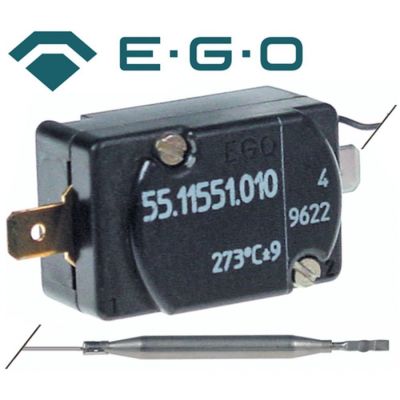 Termostat, 273 °C, 1 contact, 16 A, senzor ø 6 mm, lungime senzor 77 mm, lungime tub capilar 400 mm - Cod 375790