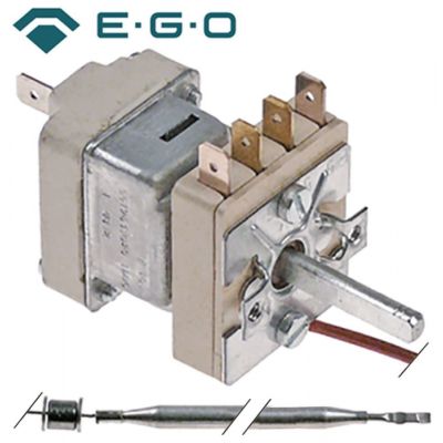 Termostat cu intrerupator 53-180°C, bulb ø 6x133 mm, capilar 1170 mm, termostat EGO pentru friteuza - 375875