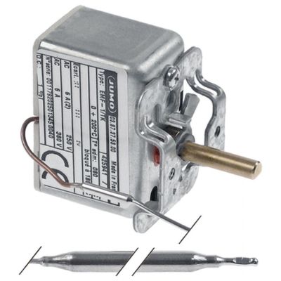 Termostat reglabil, temperatura 0-200 °C,1CO, 6A, ø sonda 6 x 114mm - 376012