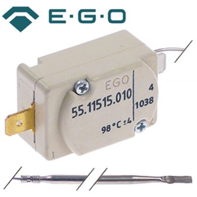 safety thermostat 98°C 1-pole 16A probe ø 3,1mm probe length 248mm capillary pipe length 1770mm