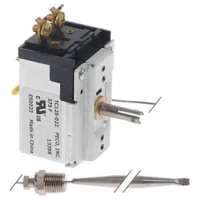 thermostat t.max. 191°C 1-pole 1NO probe ø 8mm probe L 124mm capillary pipe 590mm