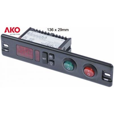 electronic controller AKO type AKO-D10123 136x29mm 230V voltage AC NTC/PTC relay outputs 1 CO-12A(9)