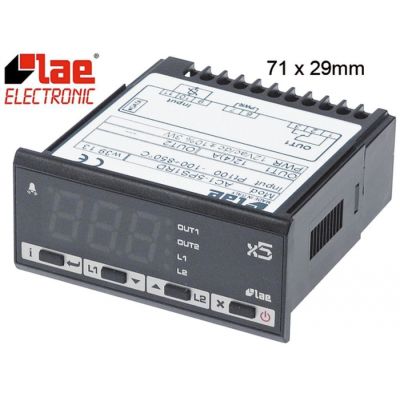 electronic controller LAE type AC1-5PS1RD 71x29mm 12V voltage AC/DC Pt100 relay outputs 1 CO-12A(4)