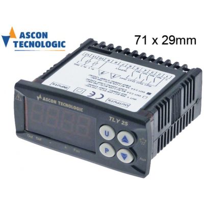 electronic controller TECNOLOGIC type TLY25H 71x29mm 100-240V voltage AC/DC NTC/PTC