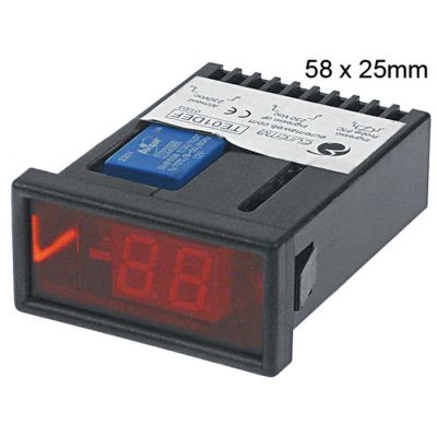 thermometer EUREMA type TE01DEF 58x25mm 230 V voltage AC measuring input PTC display 2½ digit