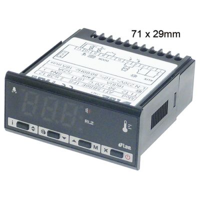 electronic controller LAE type 71x29mm 230V voltage AC NTC/PTC relay outputs 2 NO-16A(8)