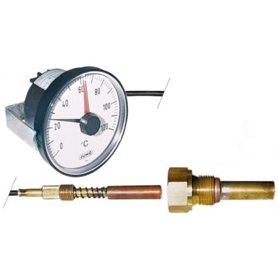 Teletermostat 0-120°C, contact 1CO 5A, bulb ø 10 x 32 mm, montare ø 80 mm - 379035