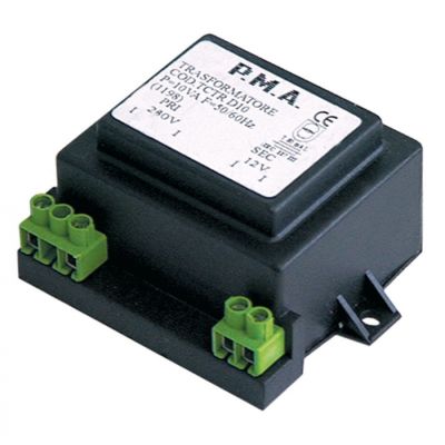 Transformator primar 230V, secundar 12V, putere 10 VA, secundara 0,8 A - 379196