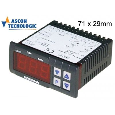 Controler electronic ASCON TECNOLOGIC TLK38FCRR, cu 2 relee iesire, alimentare 12V AC/DC, sonde Pt100/TC (J,K) - 379224