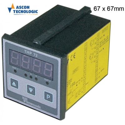 Regulator de temperatura Tecnologic TLK72HERR---B, temp -200 +850 °C, alimentare 100-240 V, panou 72x72 mm, montare 66,5x66,5 mm, 2 iesiri cu relee - 379227