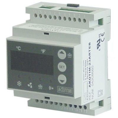 electronic controller AKO type AKOTIM-23ARTEB 230 V voltage AC NTC relay outputs 4 refrigeration