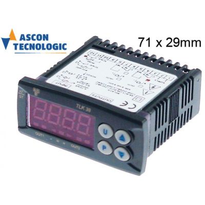 Controler Tecnologic tip TLK38FCR----, alimentare 12 V AC/DC, sonde compatibile Pt100/TC (J,K) montare 71x29 mm - 379486
