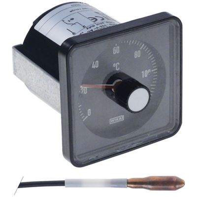 thermostat t.max. 120°C temperature range 0-120°C 1-pole 1CO 10A probe ø 8,5mm probe length 32mm