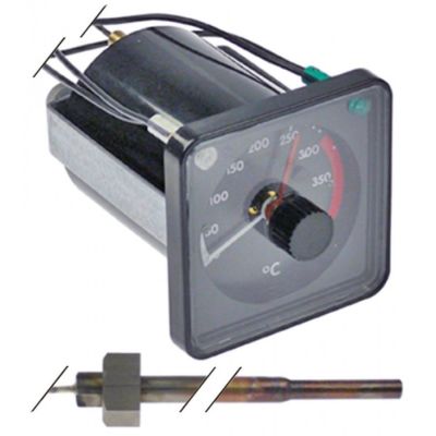 Teletermostat cuptor cu vizualizare 0-320°C, contact 1CO, 10A, senzor ø 8x265 mm, capilar L 1530 mm, cadran 72x72 mm - 379844