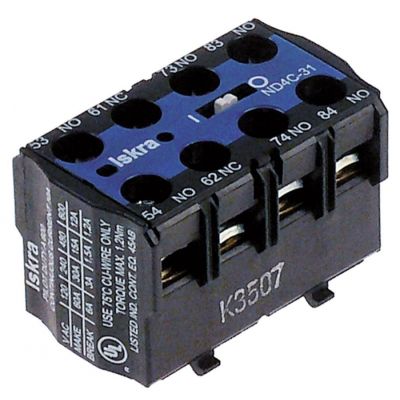 Contacte Auxiliare, contacte 4 ND, AC15 6 A, pentru contactori auxiliari - Cod 380429