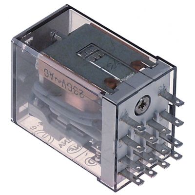 Releu comandat in 230 V, contacte 4CO, 7 A, 250 V, latime conectori 2 mm - 380504