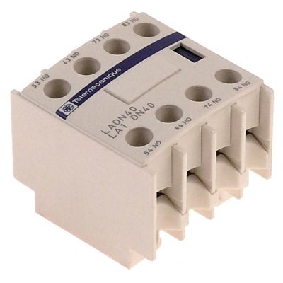 Contacte Auxiliare, contacte 3 ND/1 NI, AC15 10 A, pentru contactoare LC1D, conectare cu surub Cod 380992