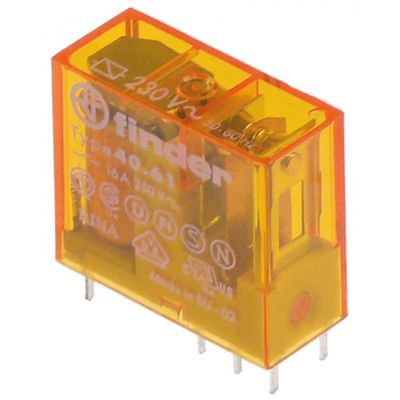 print relay 230 V voltage AC 1CO at 250V 16 A connection 8 pins raster size 5 mm