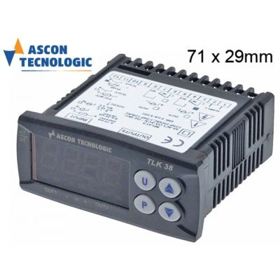 electronic controller TECNOLOGIC type TLK38HCR-- 71x29mm 100-240V voltage AC Pt100/TC (J,K,S)/mV