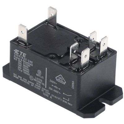 relay 240 20 A 1NO connection male faston 6.3mm raster size 55 mm flange dimensions mm