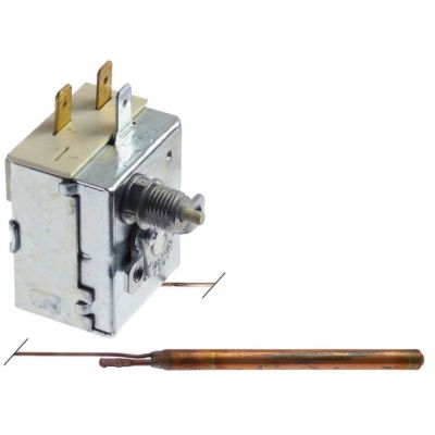 Termostat de siguranta reglabil 90-110°C, 16 A, rearmare manuala, bulb ø 6,5 x 90 mm, capilar 1000 mm - 390023