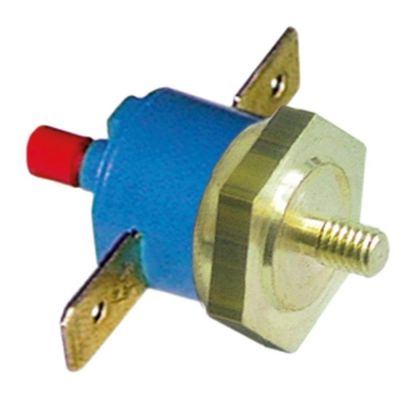 Termostat de siguranta cu bimetal, 70 °C, 16 A, filet M4, cu rearmare manuala - 390026