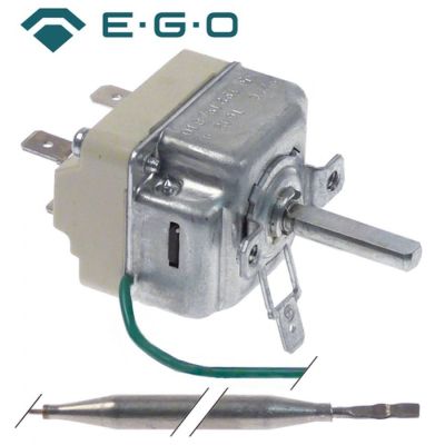 Termostat reglabil 30-90°C, contact 16A, senzor ø 6 x 130 mm, capilar 2040 mm - 390040