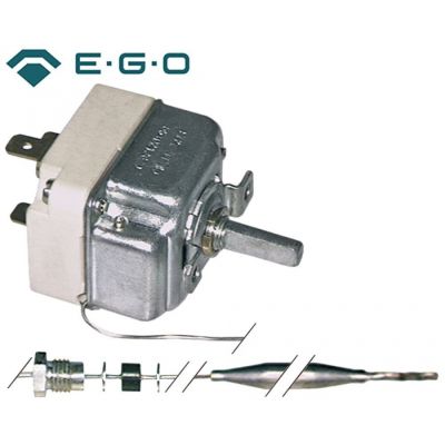 Termostat friteuza 104-190°C, bulb ø 6 x 133 mm, capilar 870 mm, contact 16A, cu presetupa M9x1, EGO 55.19032.040 - 390046