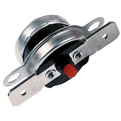 Termostat de contact de siguranta, 112°C, 1 NI, contacte 6,3 mm, 2 orificii de fixare - Cod 390222