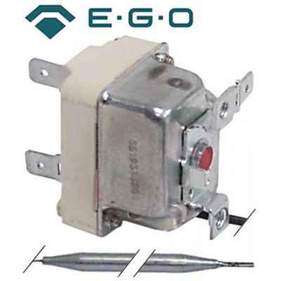 Termostat, temperatura maxima 60 °C, gama temperatura fixa 60 °C, 1 contact, 16 A, senzor ø 6 mm - Cod 390415