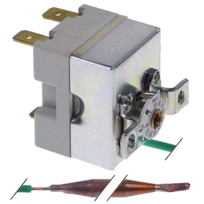 Termostat CAMPINI 95, fara ax, 0-90°C, contact 16A, bulb ø 6,5x87 mm, capilar 1470 mm - 390465