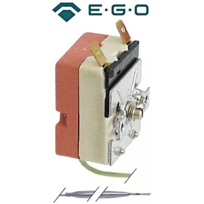 Termostat, temperatura maxima 95°C, gama temperatura 27-95°C, 1 contact, 16 A, senzor ø 4 mm, lungime senzor 203 mm - Cod 390472