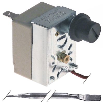 Termostat de siguranta pentru friteuza 235°C, contact 16A, bulb ø 3 x 190 mm, lungime tub capilar 1000 mm - 390610