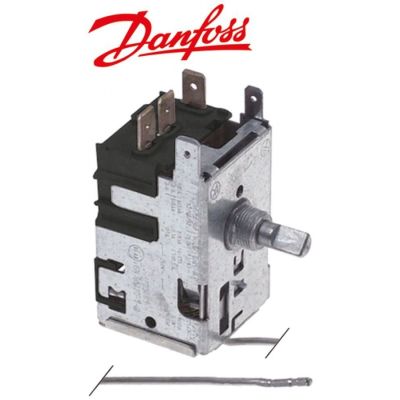 Termostat Danfoss 077B0028, -4,5 +10,5 °C, cu 3 contacte 6A, 250V, lungime tub capilar 1200 mm - 390677