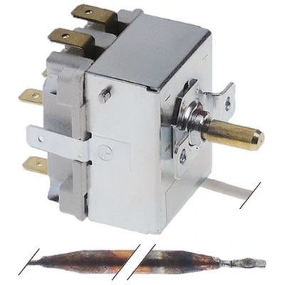 thermostat temperature range 37-76 / 46-85°C 2-pole 2CO 16A probe ø 6,5mm probe length 84mm