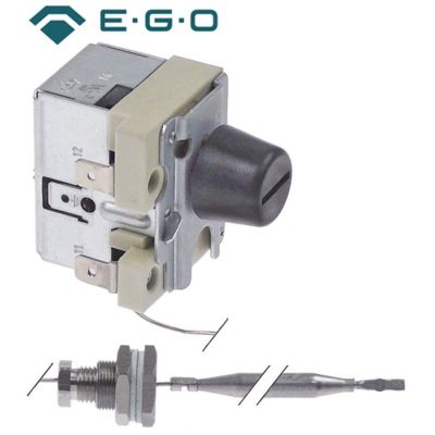 safety thermostat 245°C, 1-pole 1NC, probe ø 6 x 78 mm, capillary pipe length 750 mm
