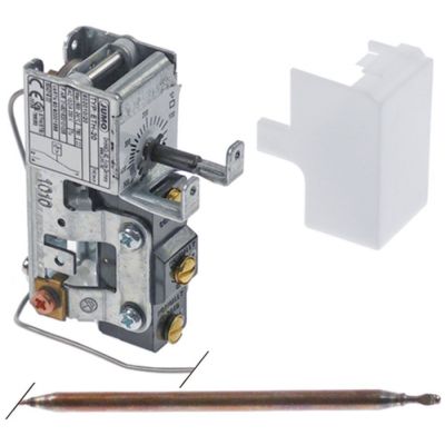 thermostat t.max. 500°C temperature range 20-500°C 1-pole 1CO 10A probe ø 6mm probe length 125mm