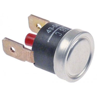 bi-metal safety thermostat switch-off temp. 68°C 1NC 16A connection F6,3 mounting ø 16mm