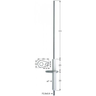 Electrod de aprindere L 133mm, cu flansa - 400172