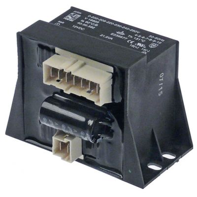 transformer primary 200-250VAC secondary 12VDC 21,6VA H 70mm L 94mm W 71mm connection plug