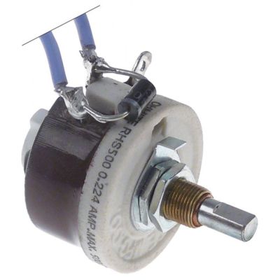 potentiometer 0,5KOhm rotation angle 270° cable length 450mm shaft length 19mm