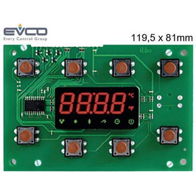 electronic controller EVCO type EVC80S10, 230 V, L 119.5 x 81 mm, PTC, relay outputs 2