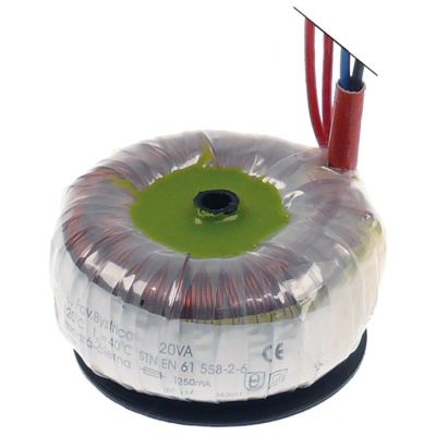 transformer primary 230VAC secondary 20VA connection cable 200mm 50Hz type toroid - 403333