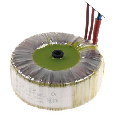 transformer primary 230VAC secondary 11,5VAC 63VA connection cable 200mm 50Hz type toroid - 403340